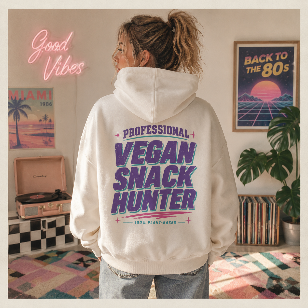 PROFESSIONAL VEGAN SNACK HUNTER Heavyweight Oversized Hoodie