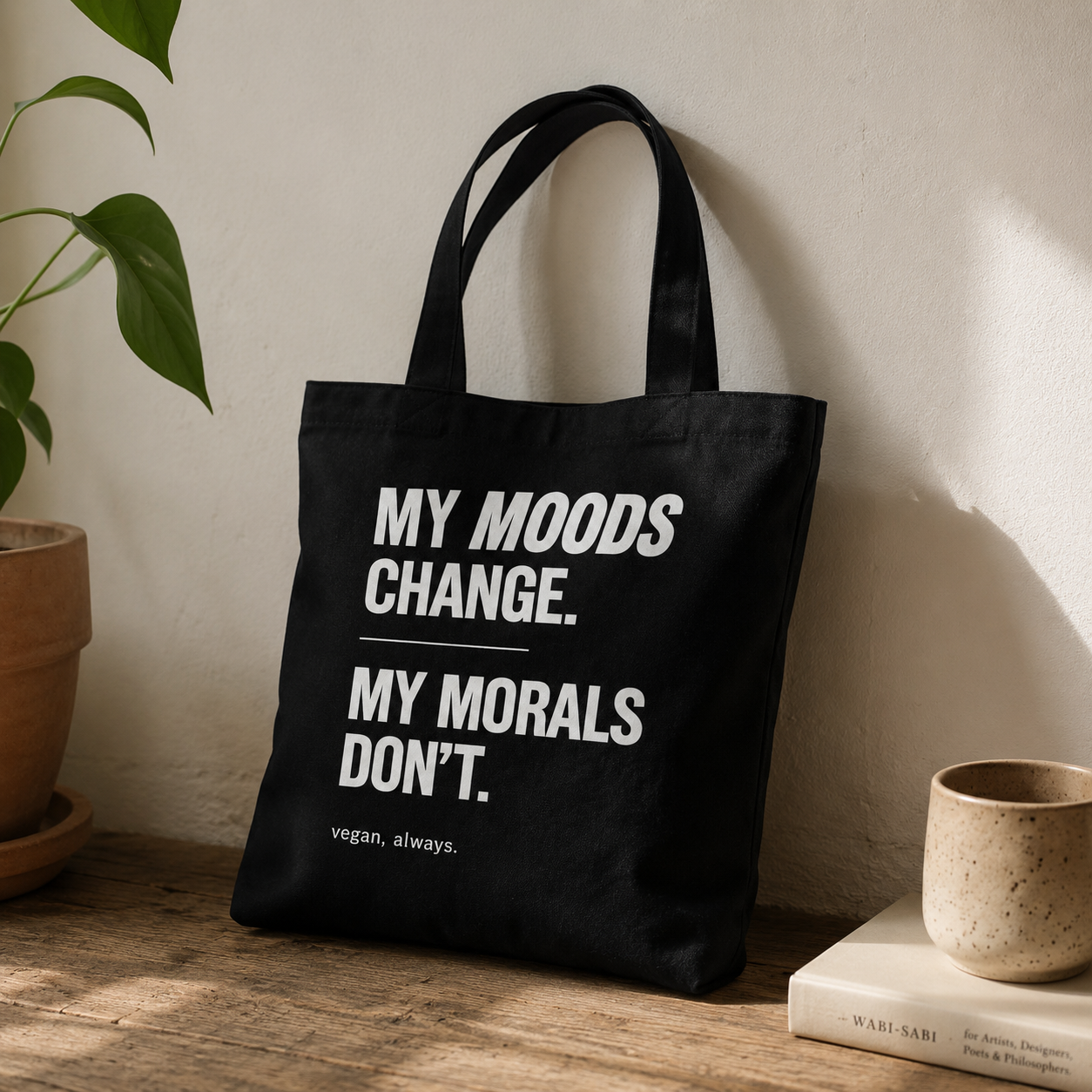 MY MOODS CHANGE MY MORALS DON'T Jutebeutel