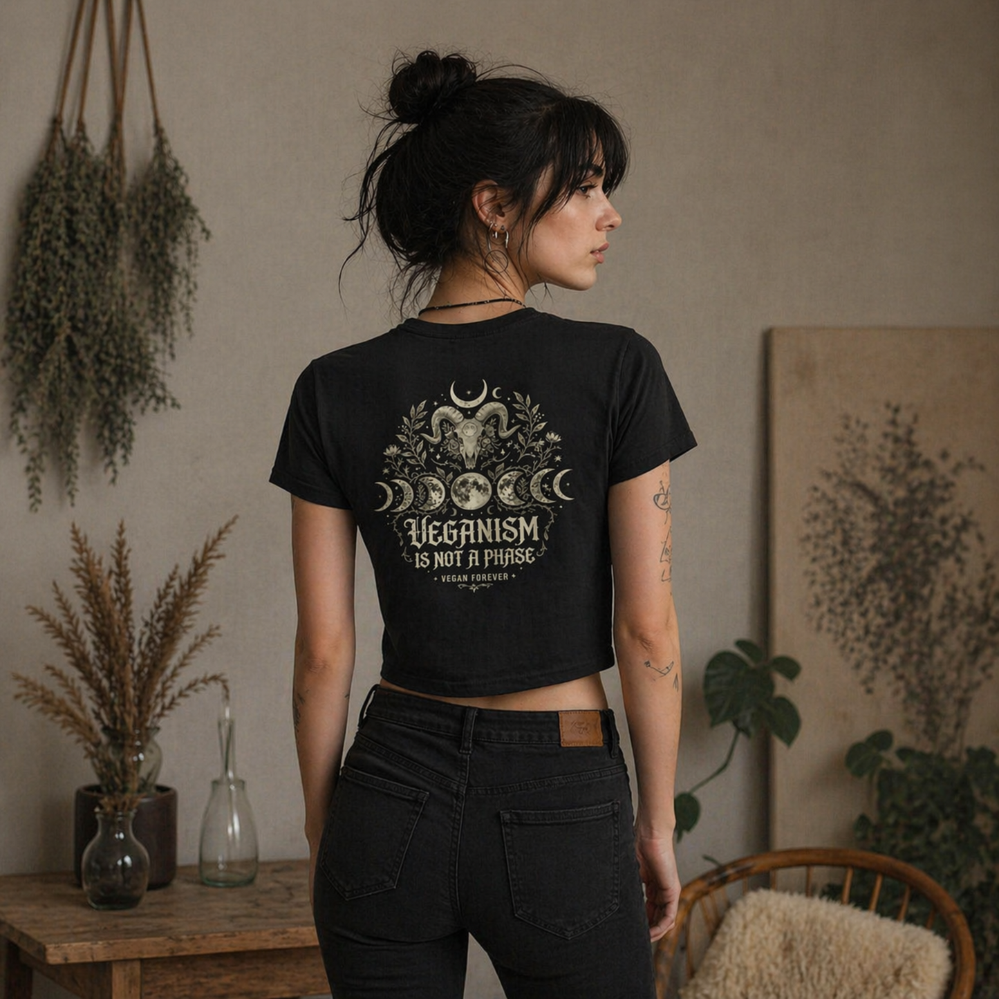 VEGANISM IS NOT A PHASE Cropped Shirt