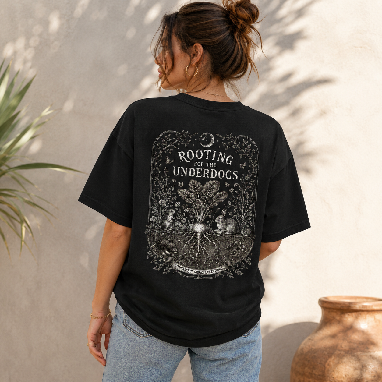 ROOTING FOR THE UNDERDOGS Organic Oversized Shirt