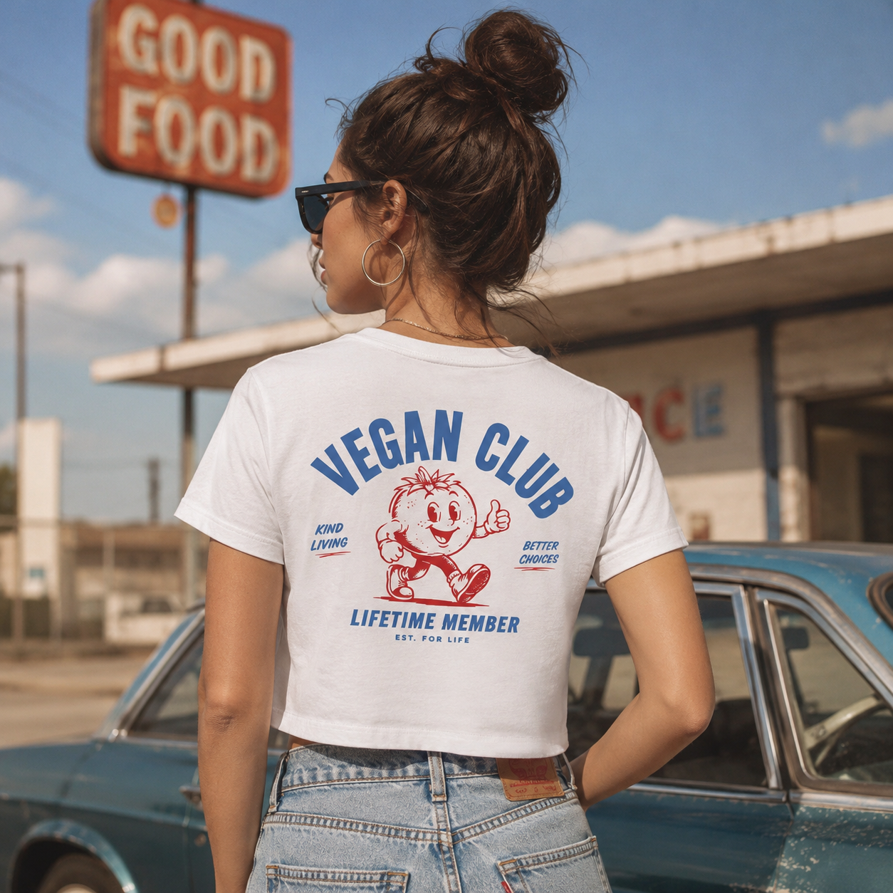 VEGAN CLUB LIFETIME MEMBER Cropped Shirt