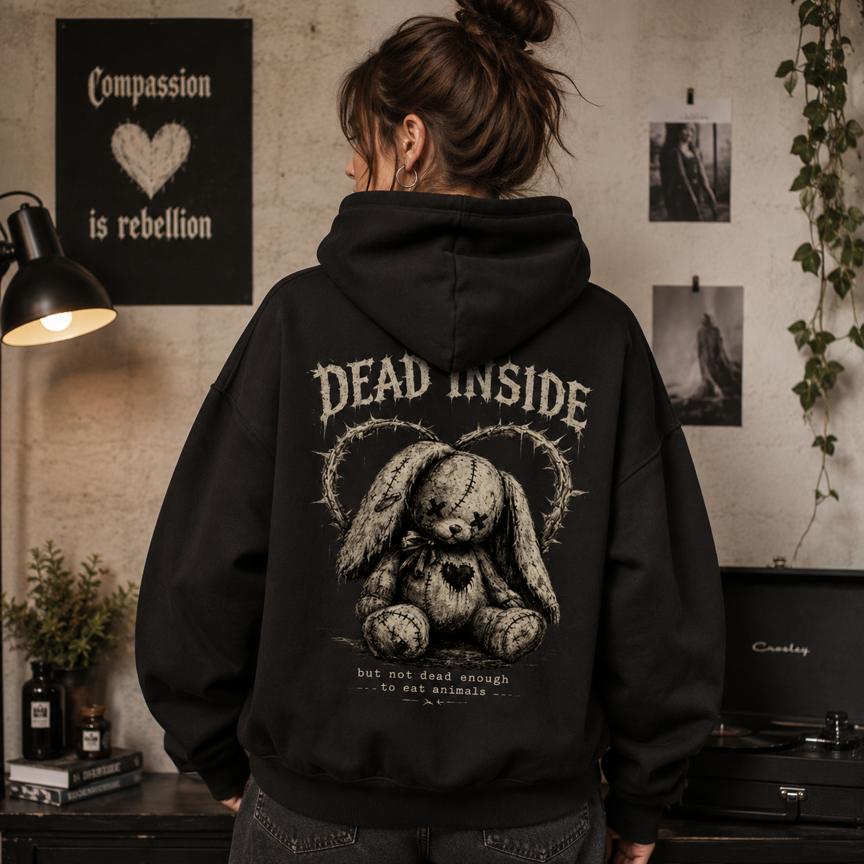 DEAD INSIDE STILL VEGAN Heavyweight Oversized Hoodie