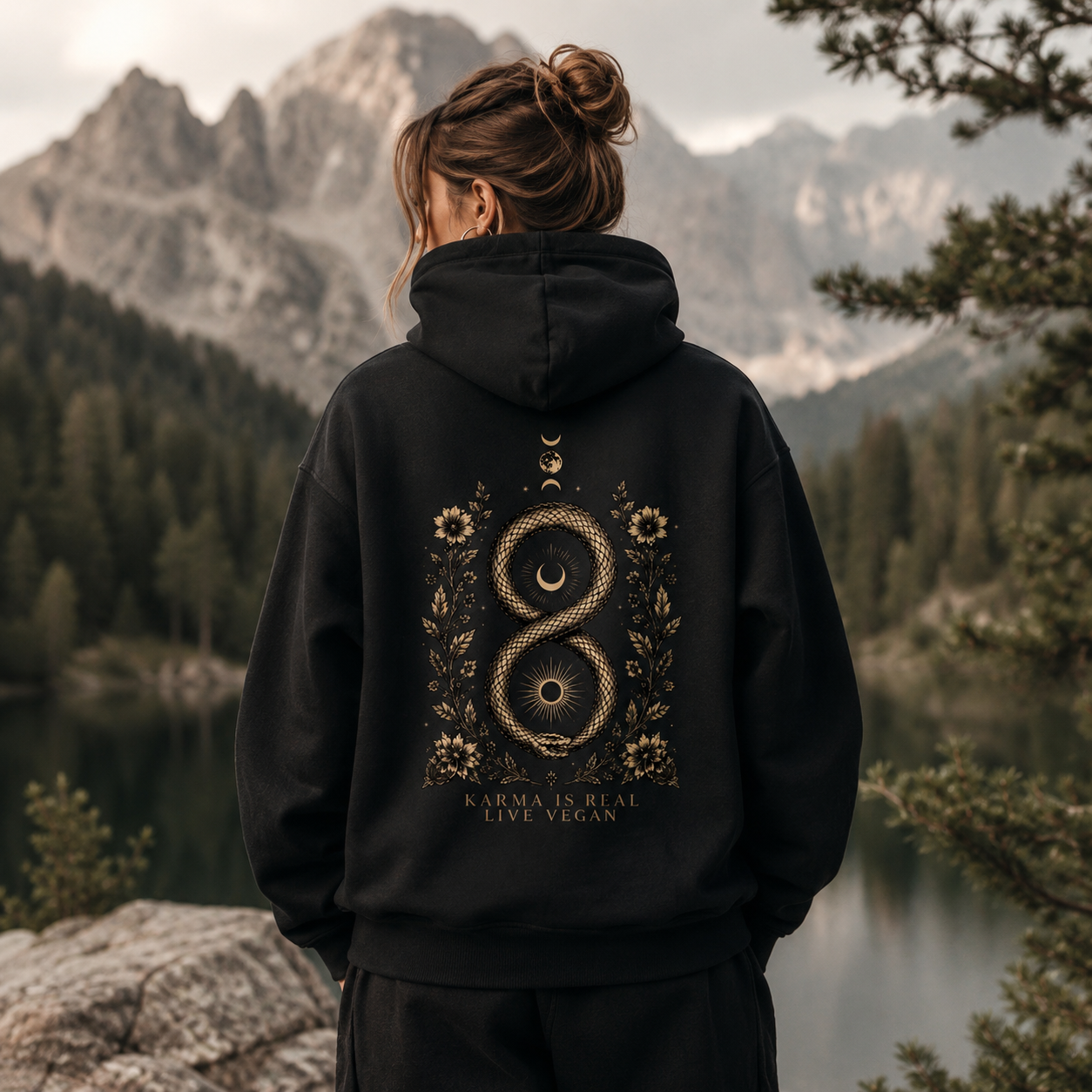 KARMA IS REAL LIVE VEGAN Heavyweight Oversized Hoodie