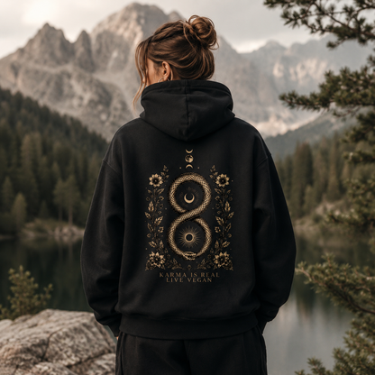 KARMA IS REAL LIVE VEGAN Heavyweight Oversized Hoodie