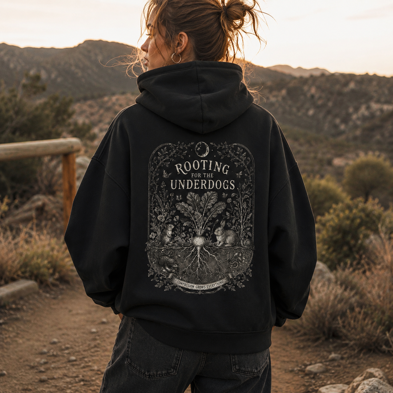 ROOTING FOR THE UNDERDOGS Heavyweight Oversized Hoodie