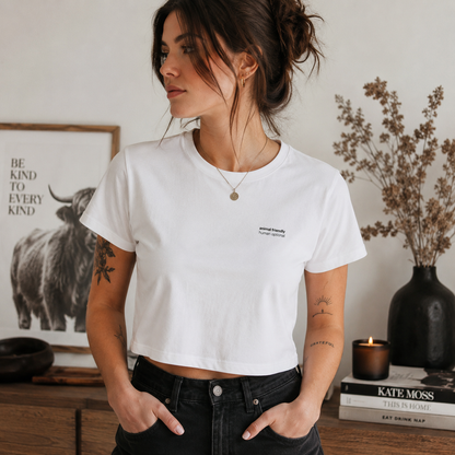 ANIMAL FRIENDLY HUMAN OPTIONAL Cropped Shirt