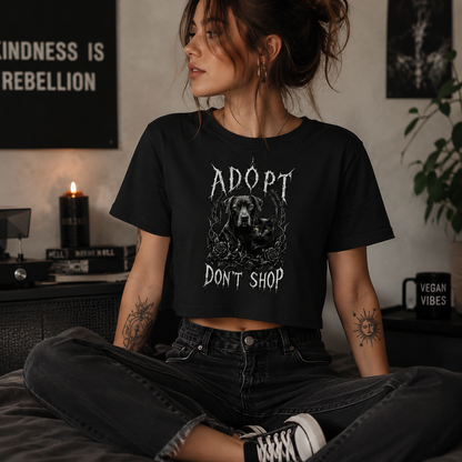 ADOPT DON'T SHOP Cropped Shirt