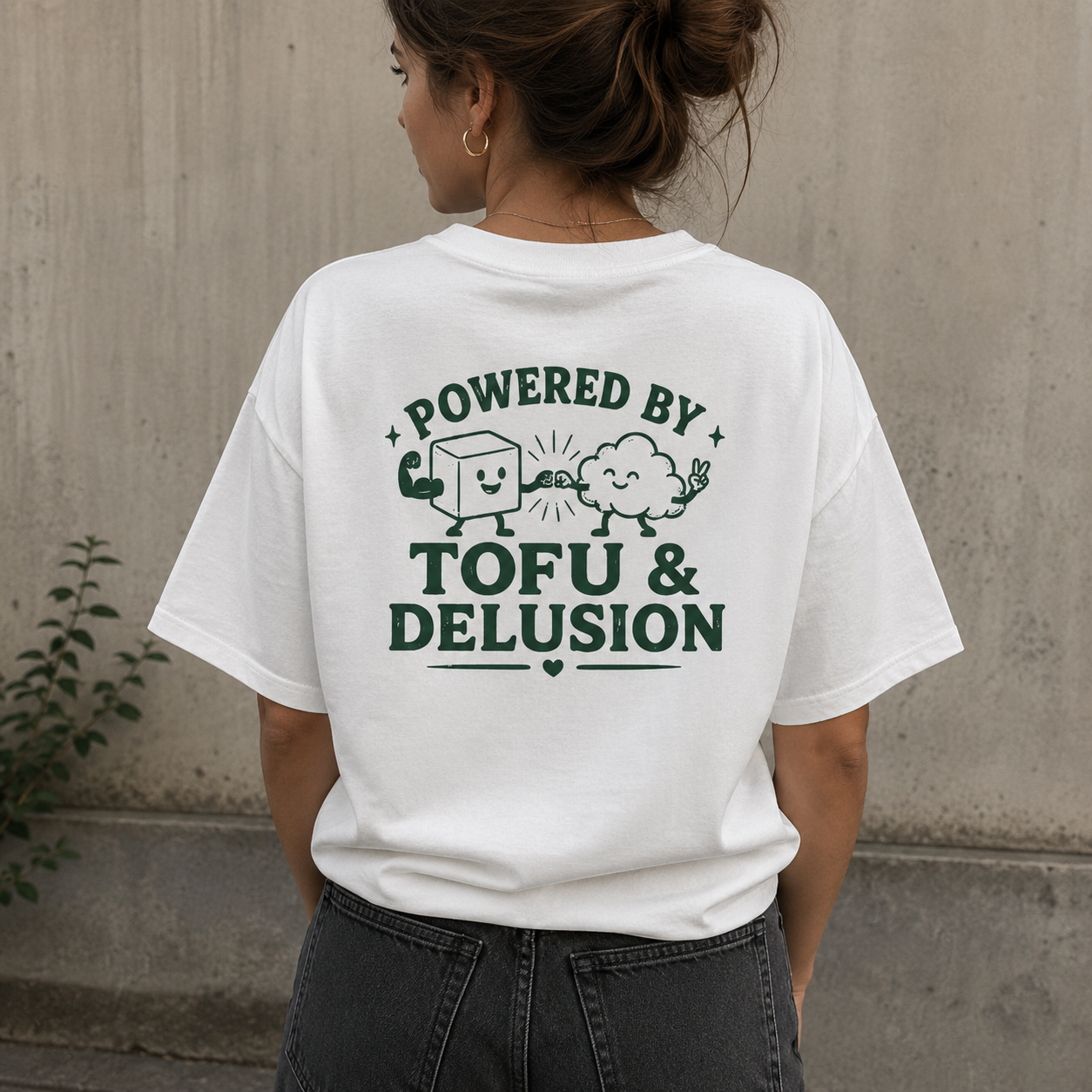 POWERED BY TOFU & DELUSION Organic Oversized Shirt