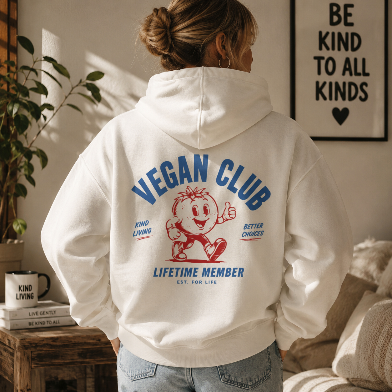 VEGAN CLUB LIFETIME MEMBER Heavyweight Oversized Hoodie