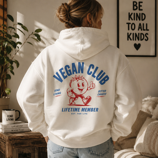 VEGAN CLUB LIFETIME MEMBER Heavyweight Oversized Hoodie