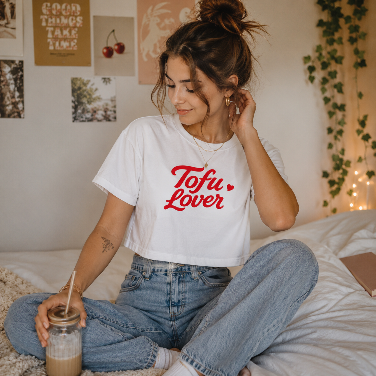 TOFU LOVER Cropped Shirt