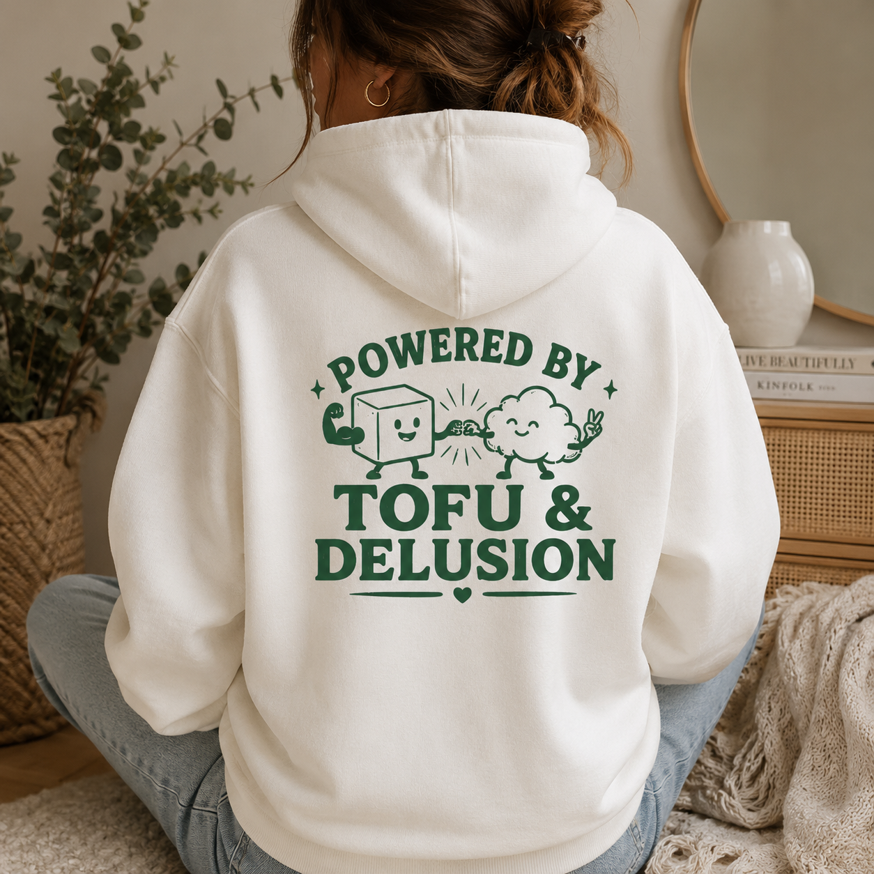 POWERED BY TOFU & DELUSION Heavyweight Oversized Hoodie