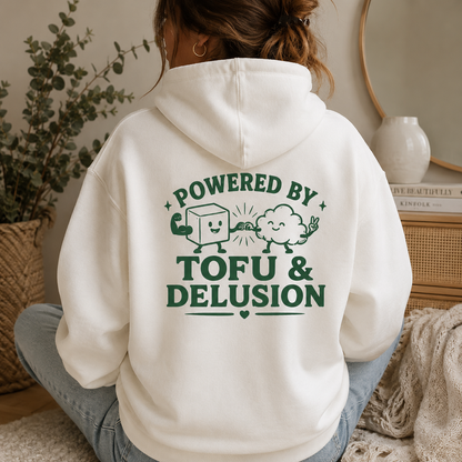 POWERED BY TOFU & DELUSION Heavyweight Oversized Hoodie