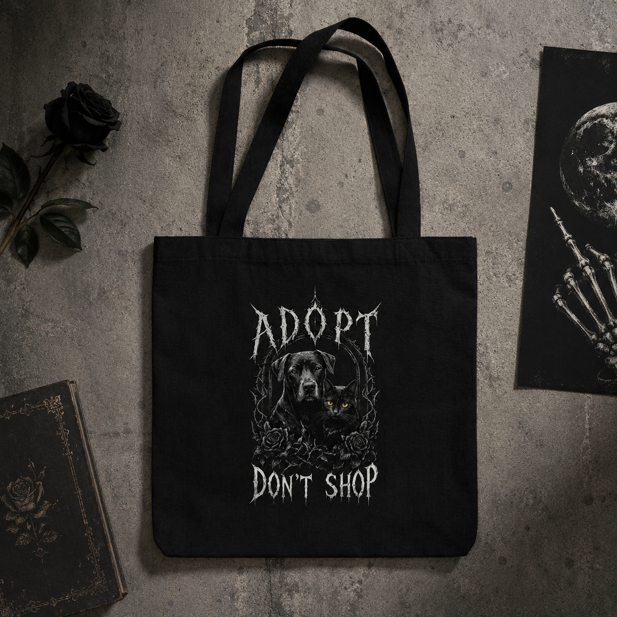 ADOPT DON'T SHOP Jutebeutel
