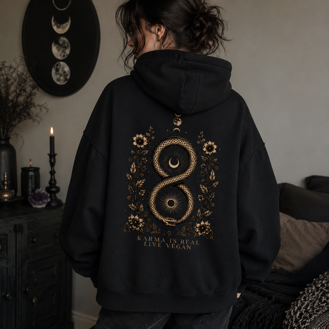 KARMA IS REAL LIVE VEGAN Heavyweight Oversized Hoodie