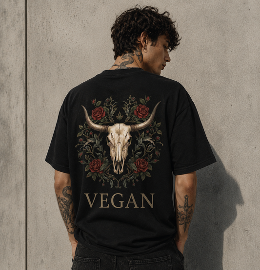 VEGAN SKULL Heavyweight Oversized Shirt