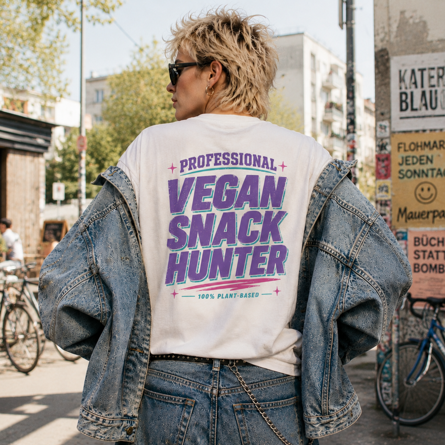 PROFESSIONAL VEGAN SNACK HUNTER Organic Oversized Shirt