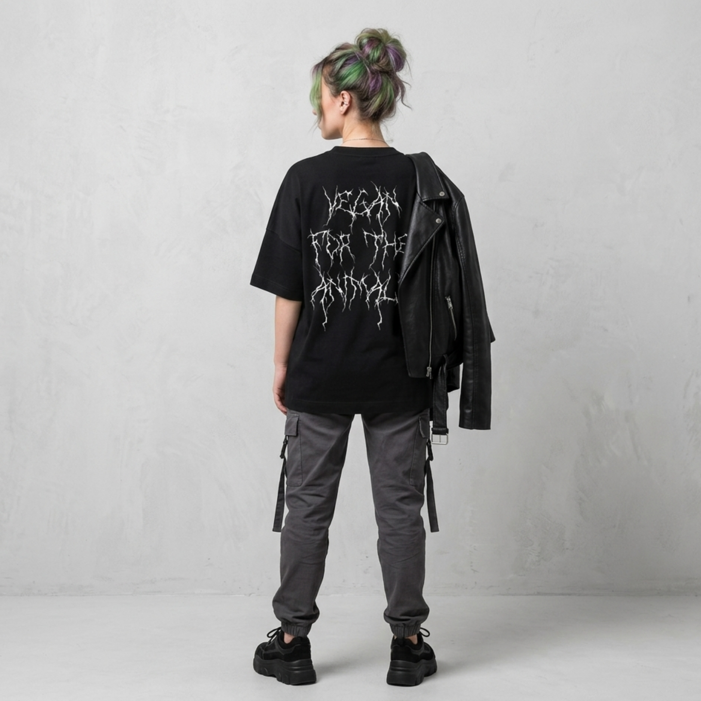 VEGAN FOR THE ANIMALS Organic Oversized Shirt