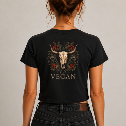 VEGAN SKULL Cropped Shirt