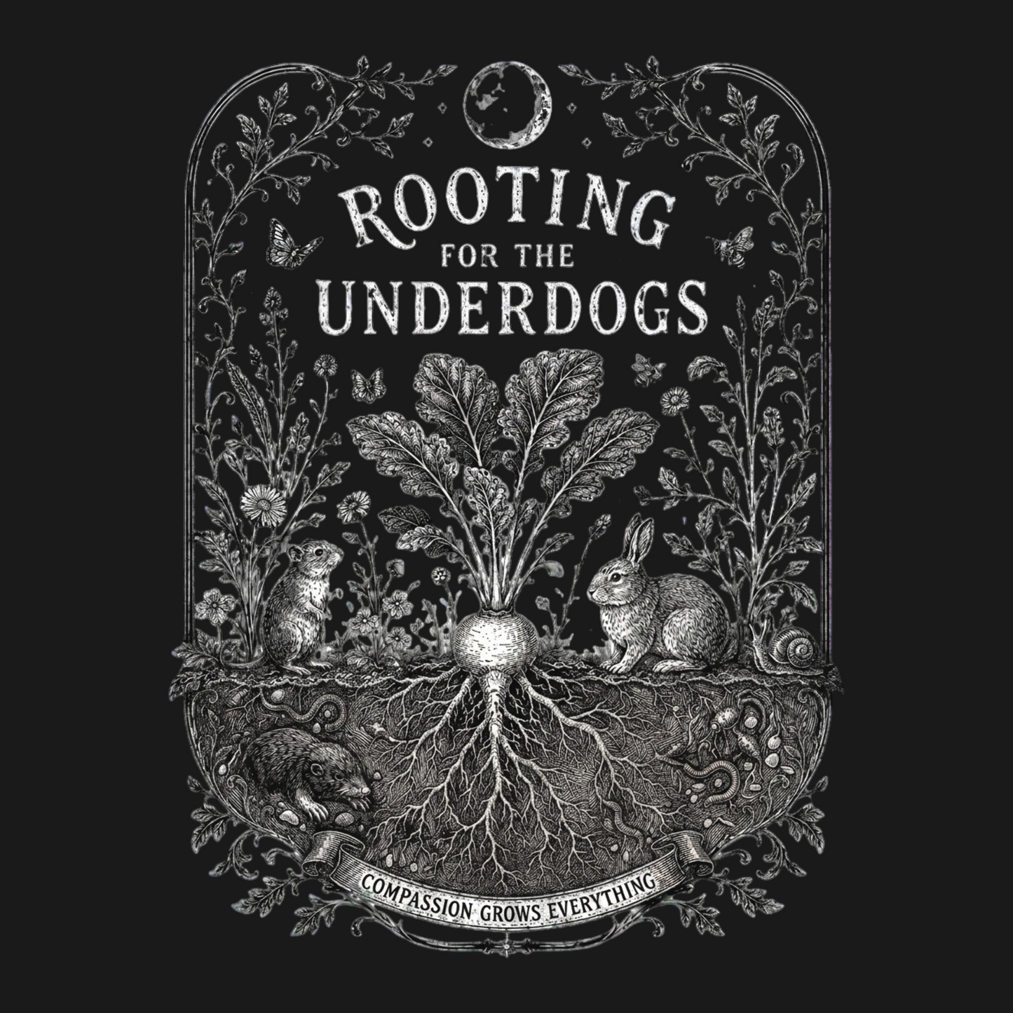 ROOTING FOR THE UNDERDOGS Organic Oversized Shirt