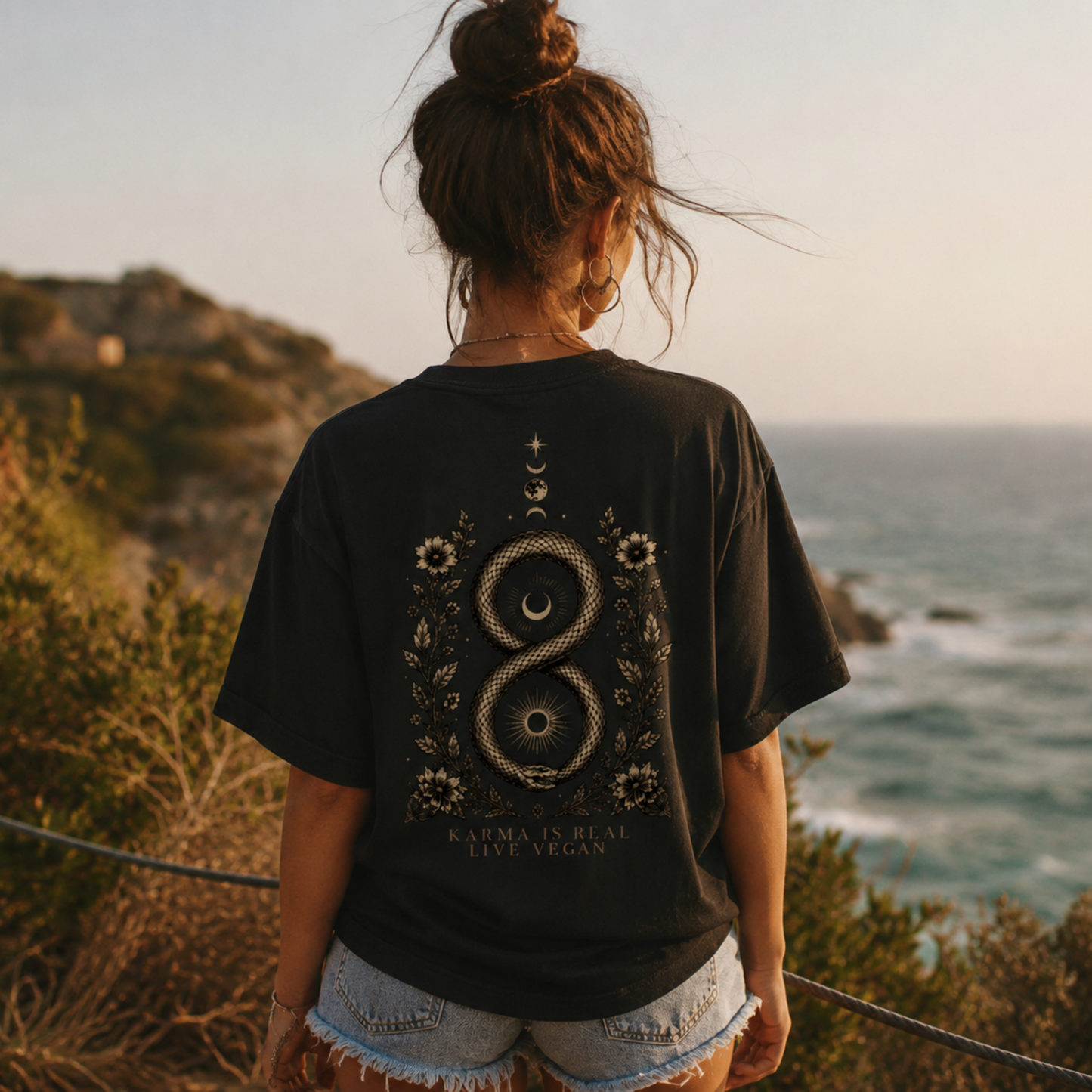 KARMA IS REAL LIVE VEGAN Organic Oversized Shirt