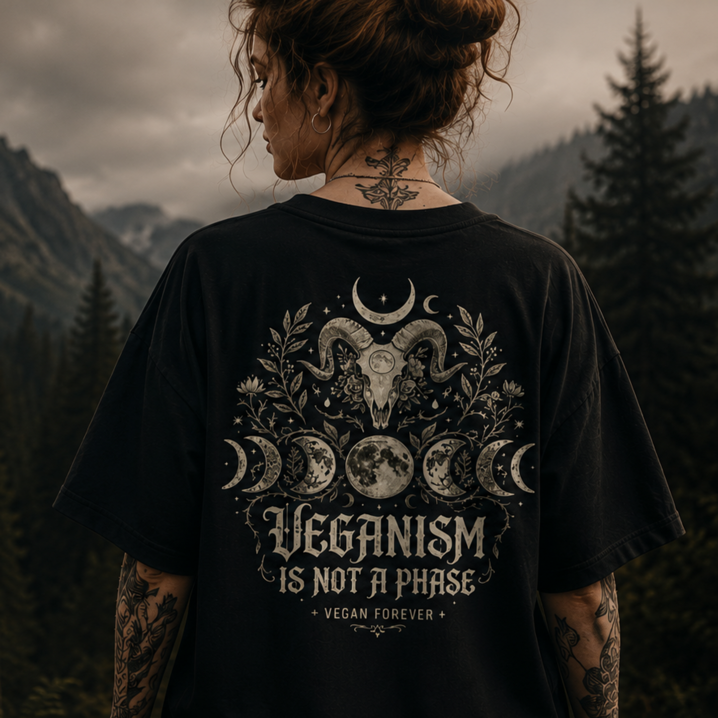 VEGANISM IS NOT A PHASE Organic Oversized Shirt | Back Print