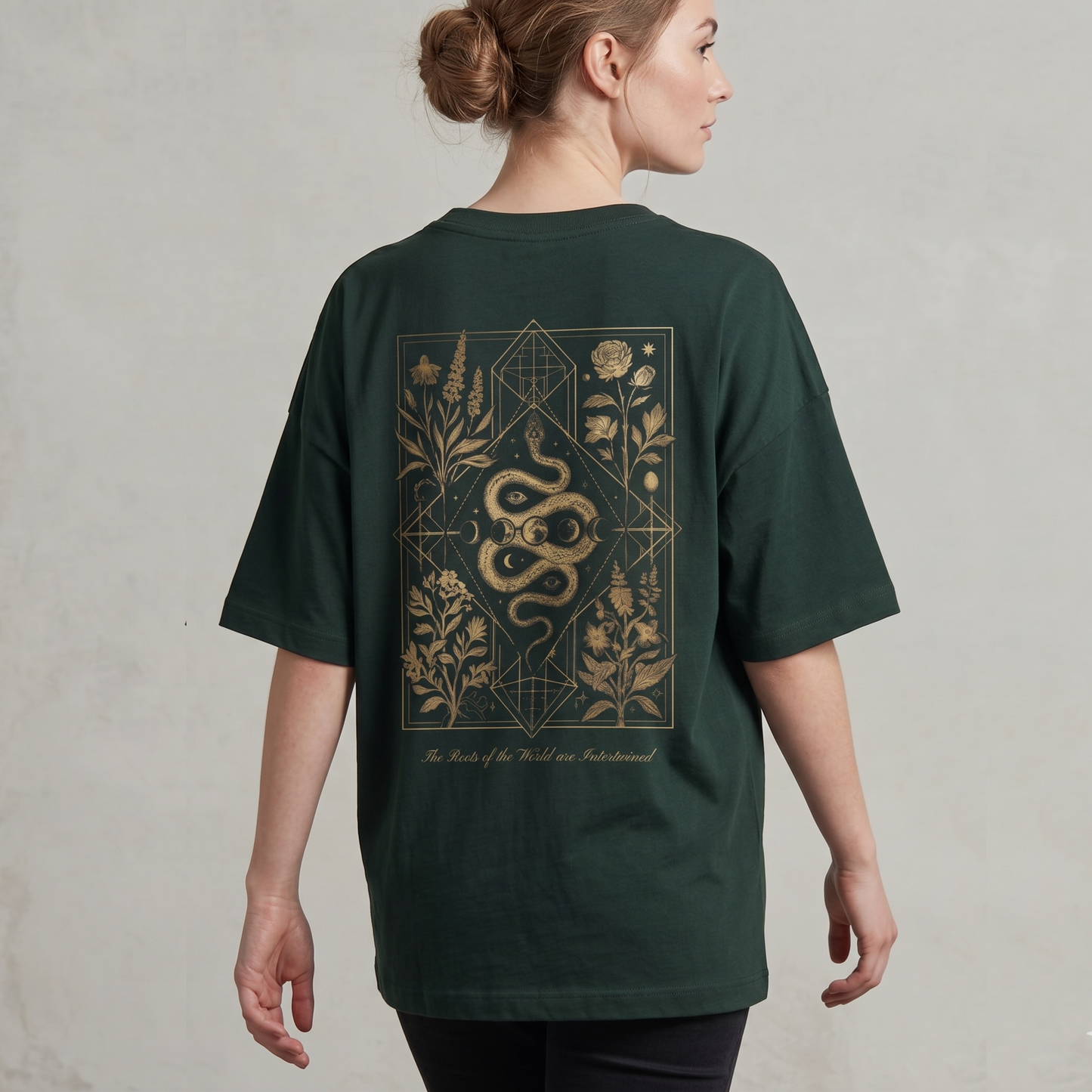 THE ROOTS OF THE WORLD ARE INTERTWINED Organic Oversized Shirt