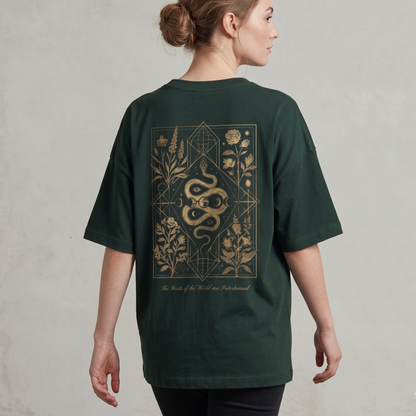 THE ROOTS OF THE WORLD ARE INTERTWINED Organic Oversized Shirt