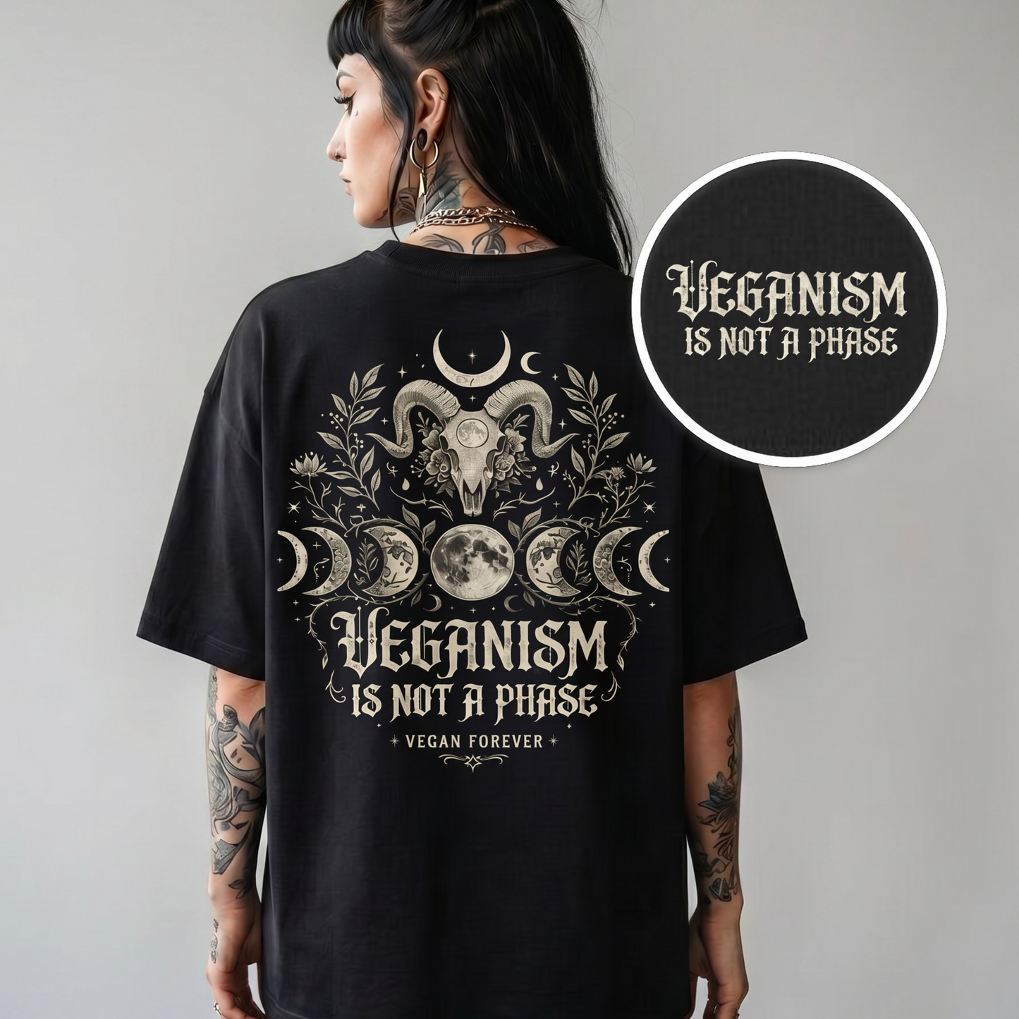 VEGANISM IS NOT A PHASE Organic Oversized Shirt | Back Print