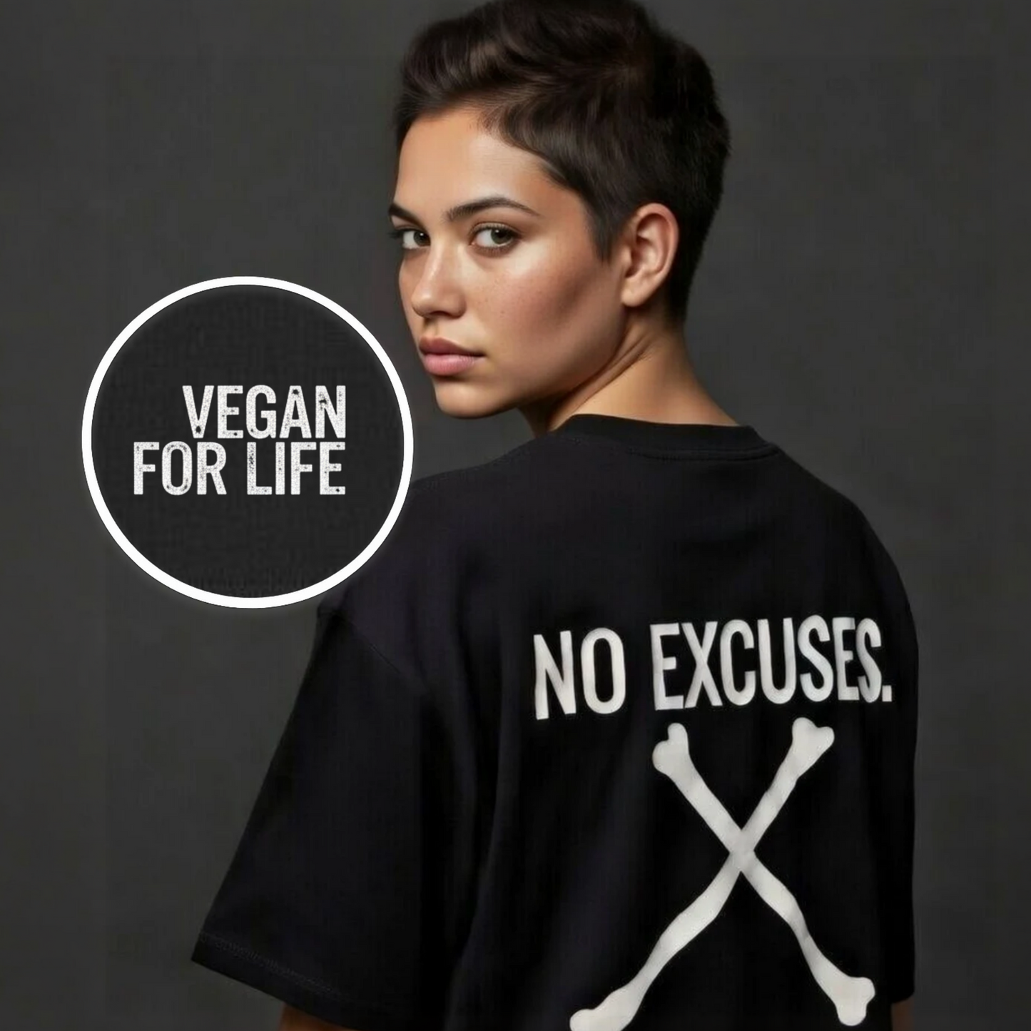 VEGAN FOR LIFE Organic Oversized Shirt