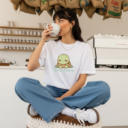 Social Battery 2% - Premium Organic Shirt