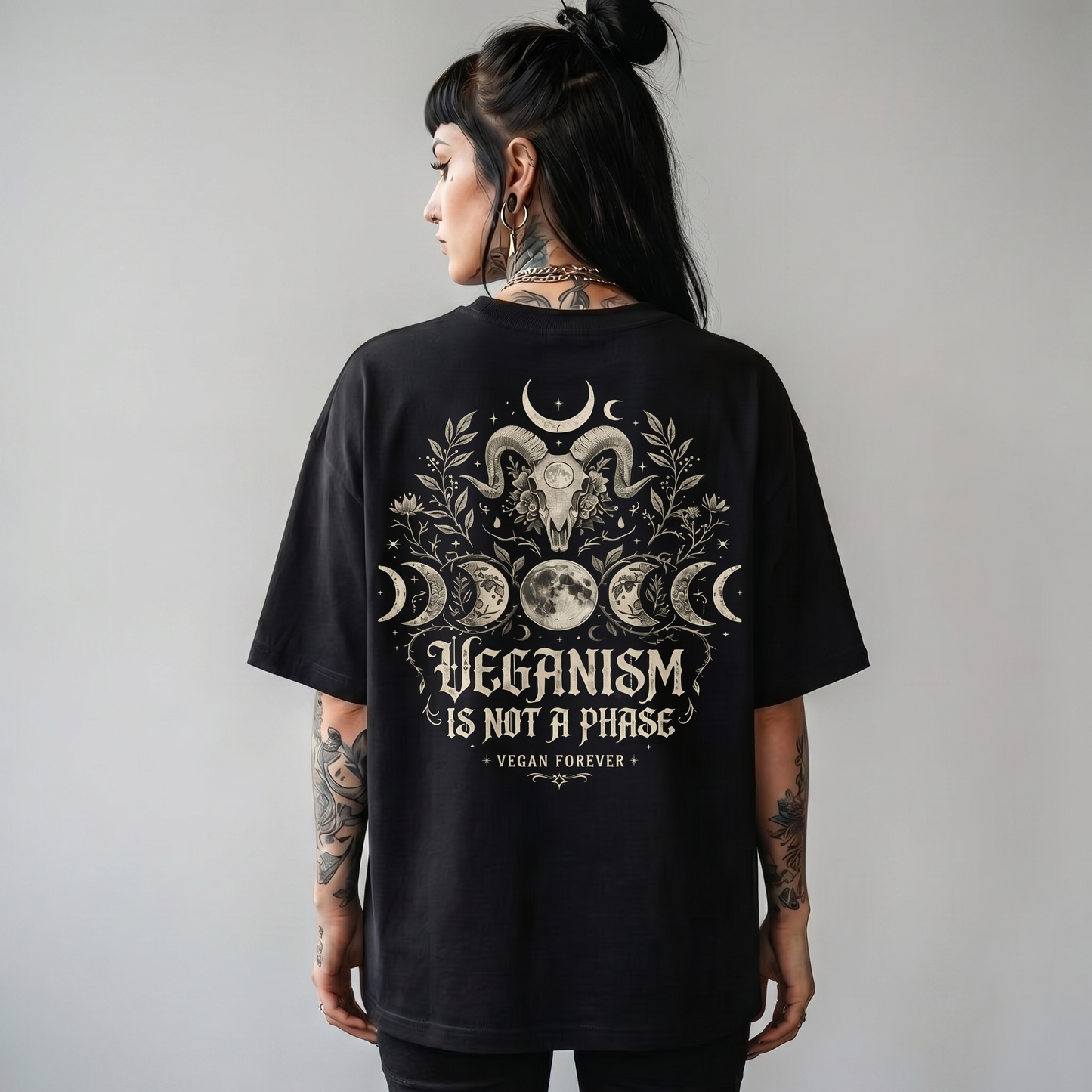 VEGANISM IS NOT A PHASE Organic Oversized Shirt | Back Print