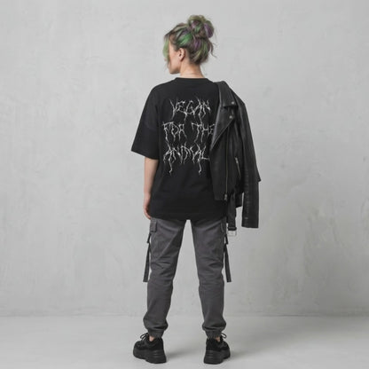 VEGAN FOR THE ANIMALS Organic Oversized Shirt