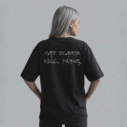 EAT PLANTS KILL NONE Organic Oversized Shirt
