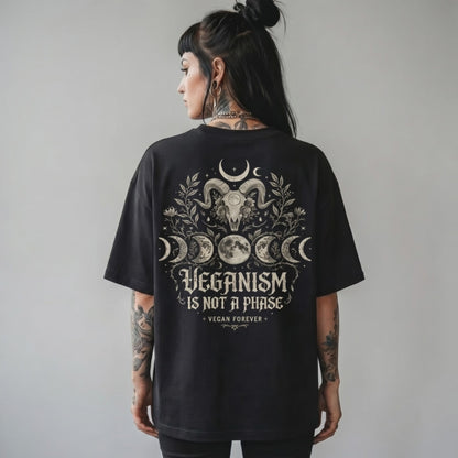 VEGANISM IS NOT A PHASE Organic Oversized Shirt | Back Print
